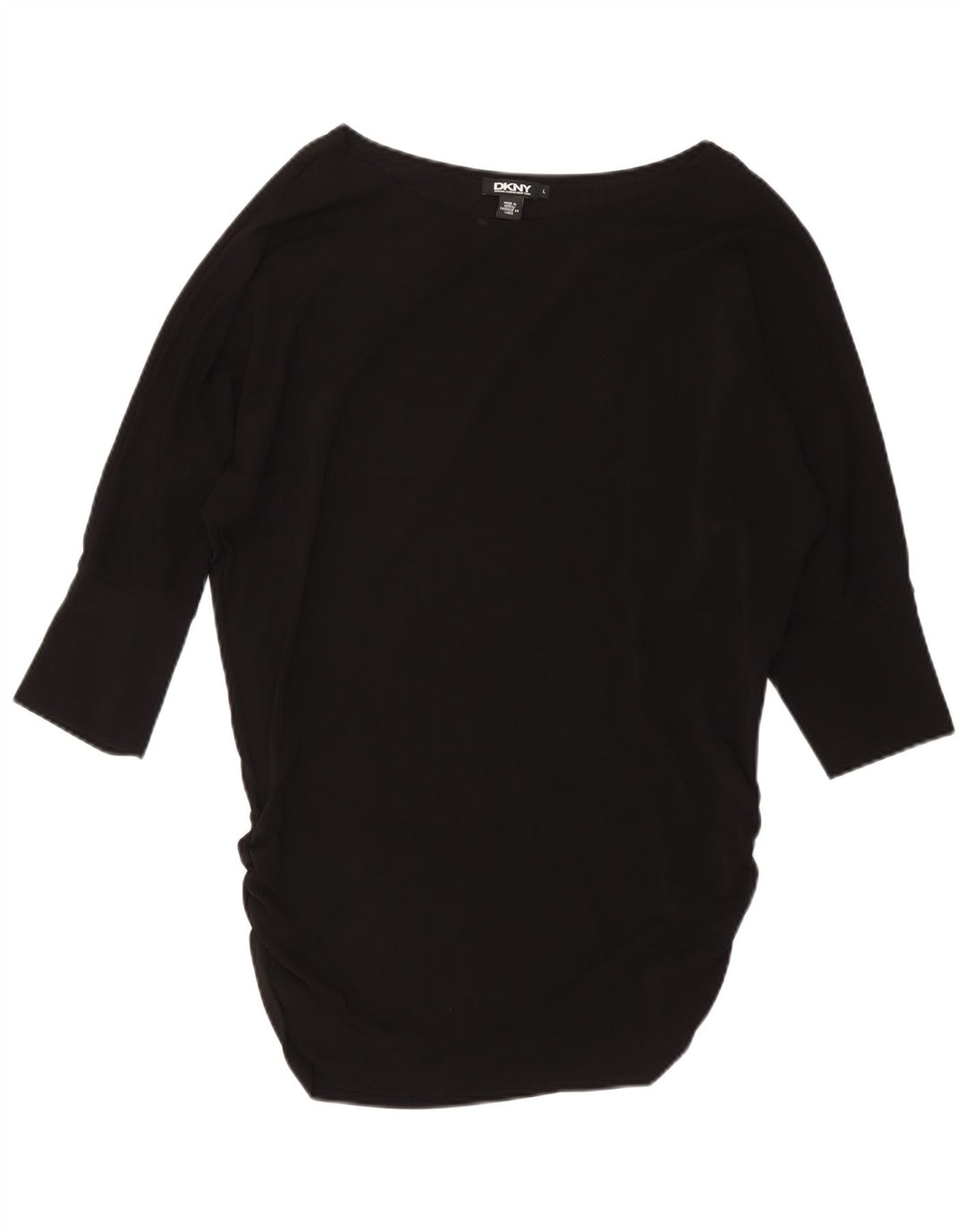 DKNY Vestido túnica con alas de murciélago para mujer UK 46 Large Viscosa negra