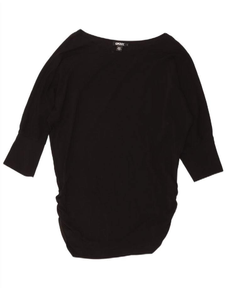 DKNY Vestido túnica con alas de murciélago para mujer UK 46 Large Viscosa negra