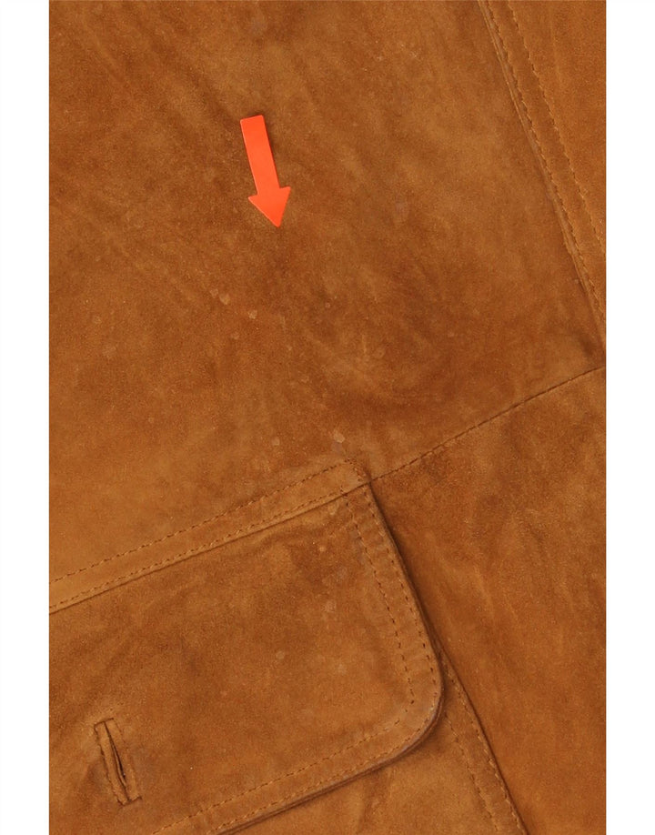 Vintage hombres gamuza bomber chaqueta IT 54 2XL marrón