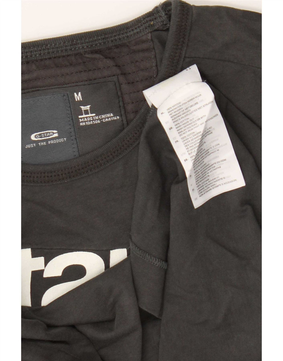 G-Star Hombre Gráfico Top Manga Larga Algodón Gris Medio