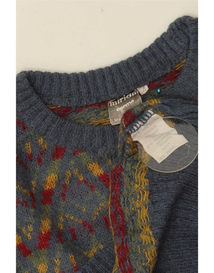 Miriam Jersey De Cuello Redondo Para Hombre Suéter Acrílico Gris Medio Fair Isle