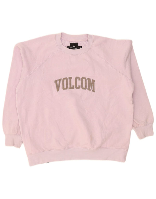 Volcom Sudadera de gran tamaño con estampado gráfico para mujer US 4/6 Small Pink Cotton