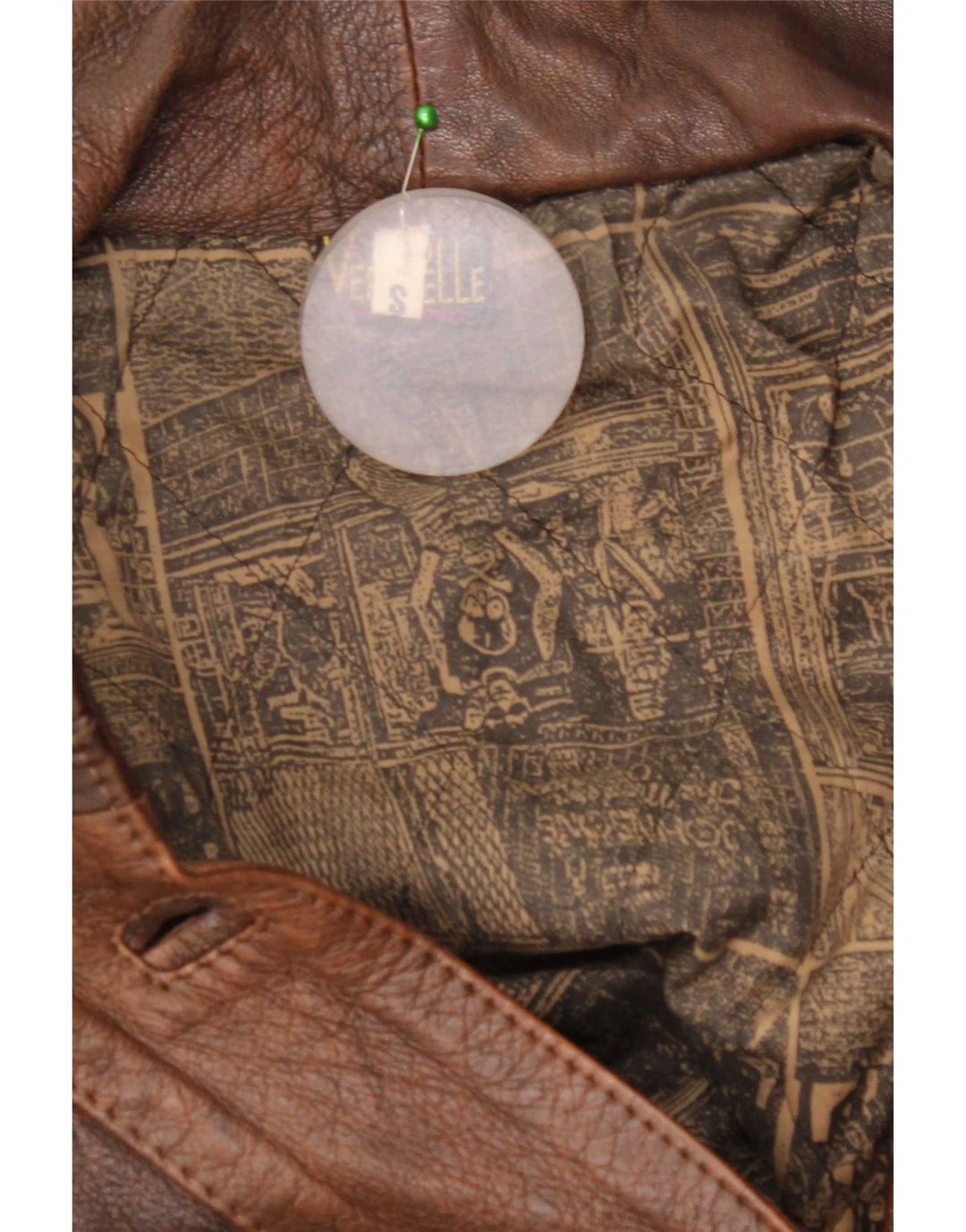 Vintage mujer chaqueta de cuero de gran tamaño Reino Unido 10 cuero marrón pequeño