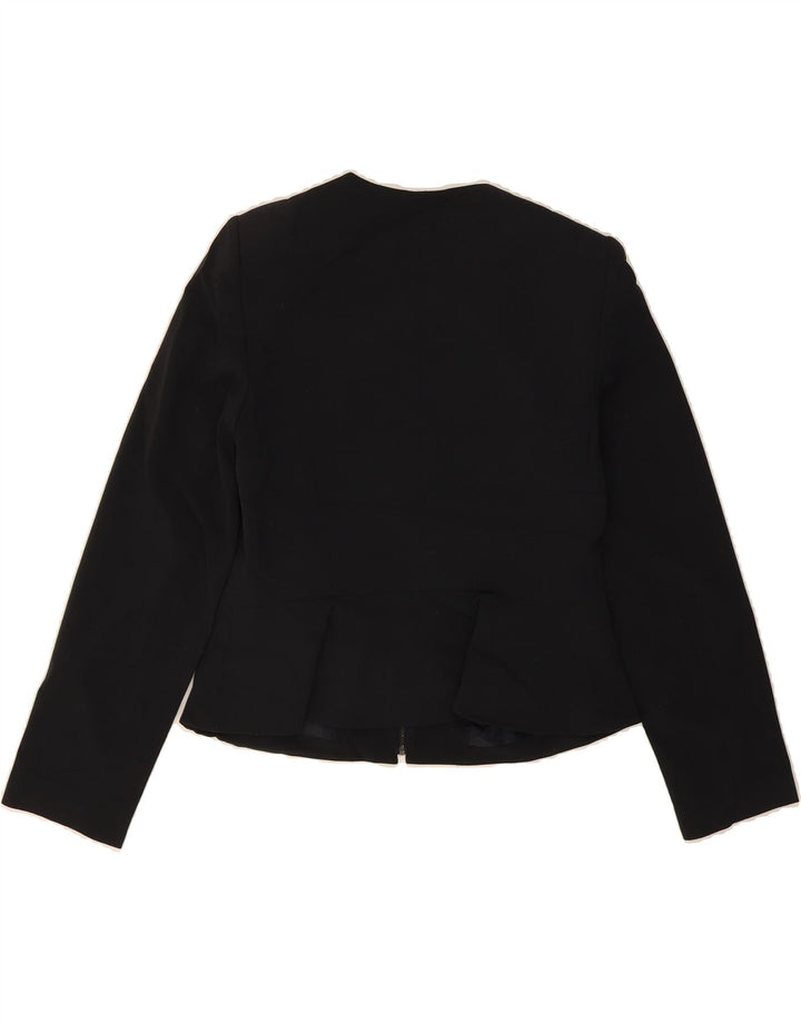 CALVIN KLEIN Womens Crop Blazer Jacket US 10 Large Black Polyester Vintage Calvin Klein and Second-Hand Calvin Klein from Messina Hembry 