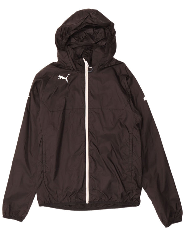 PUMA Chaqueta impermeable con capucha para hombre UK 38 Mediano Negro Poliéster