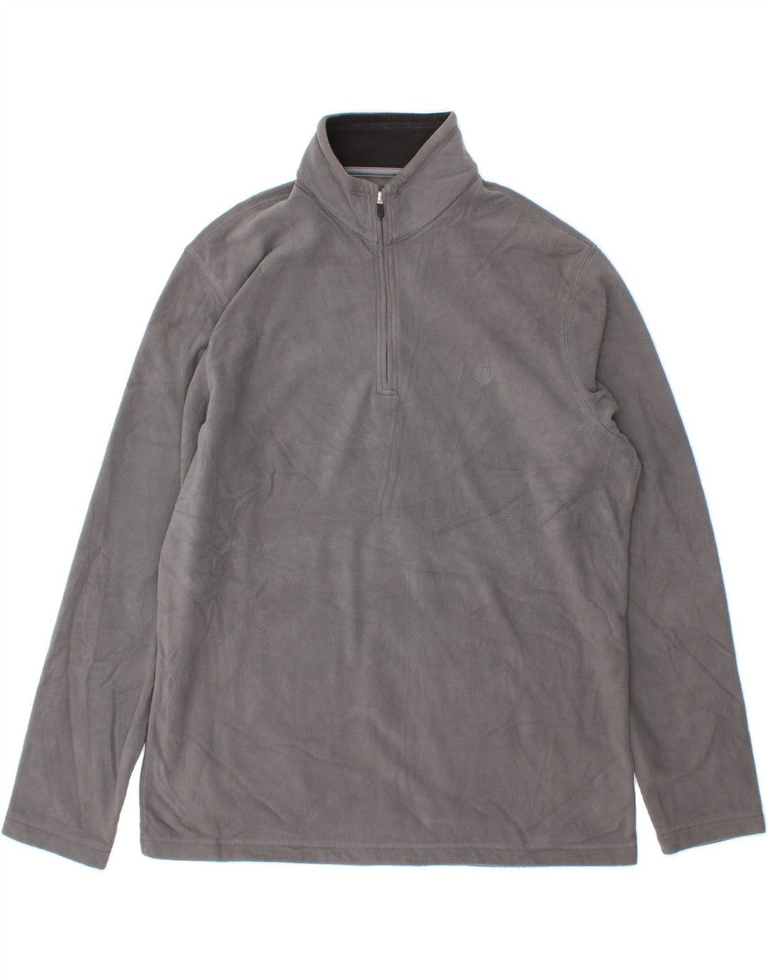 CHAPS Mens Zip Neck Fleece Jumper Large Grey Polyester Vintage Chaps and Second-Hand Chaps from Messina Hembry 