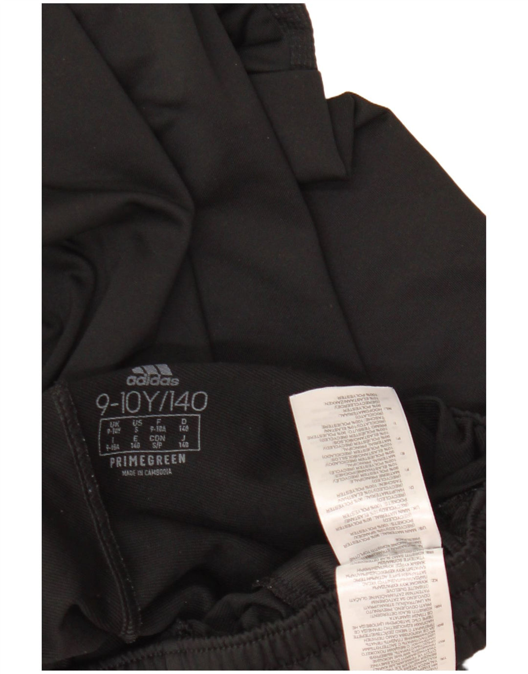 ADIDAS Pantalones de chándal Primegreen para niño 9-10 años Negro Poliéster