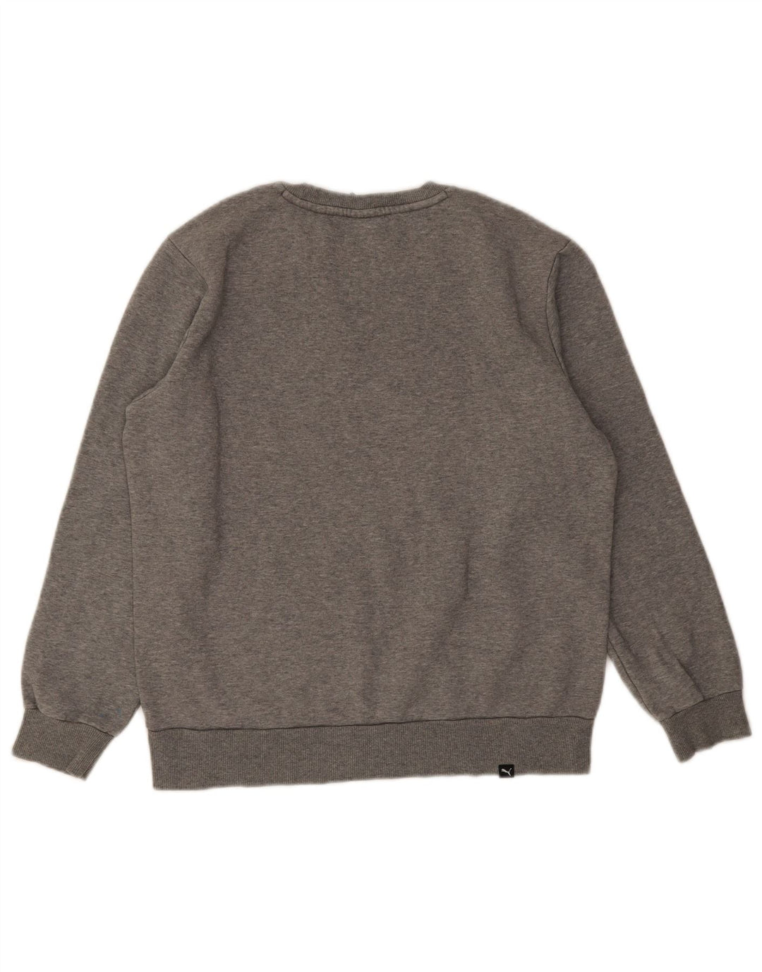 PUMA Sudadera con estampado gráfico para hombre, jersey de algodón moteado en gris medio