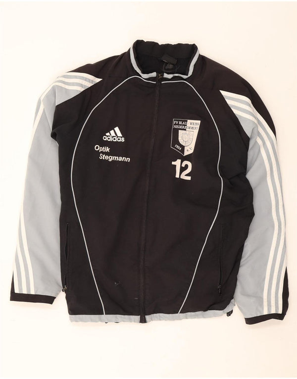 Adidas Chaqueta de chándal gráfica para hombre UK 38/40 Medium Black Colourblock