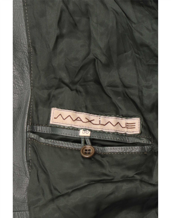 Maxime Chaqueta de cuero para hombre IT 56 3XL Caqui Colorblock