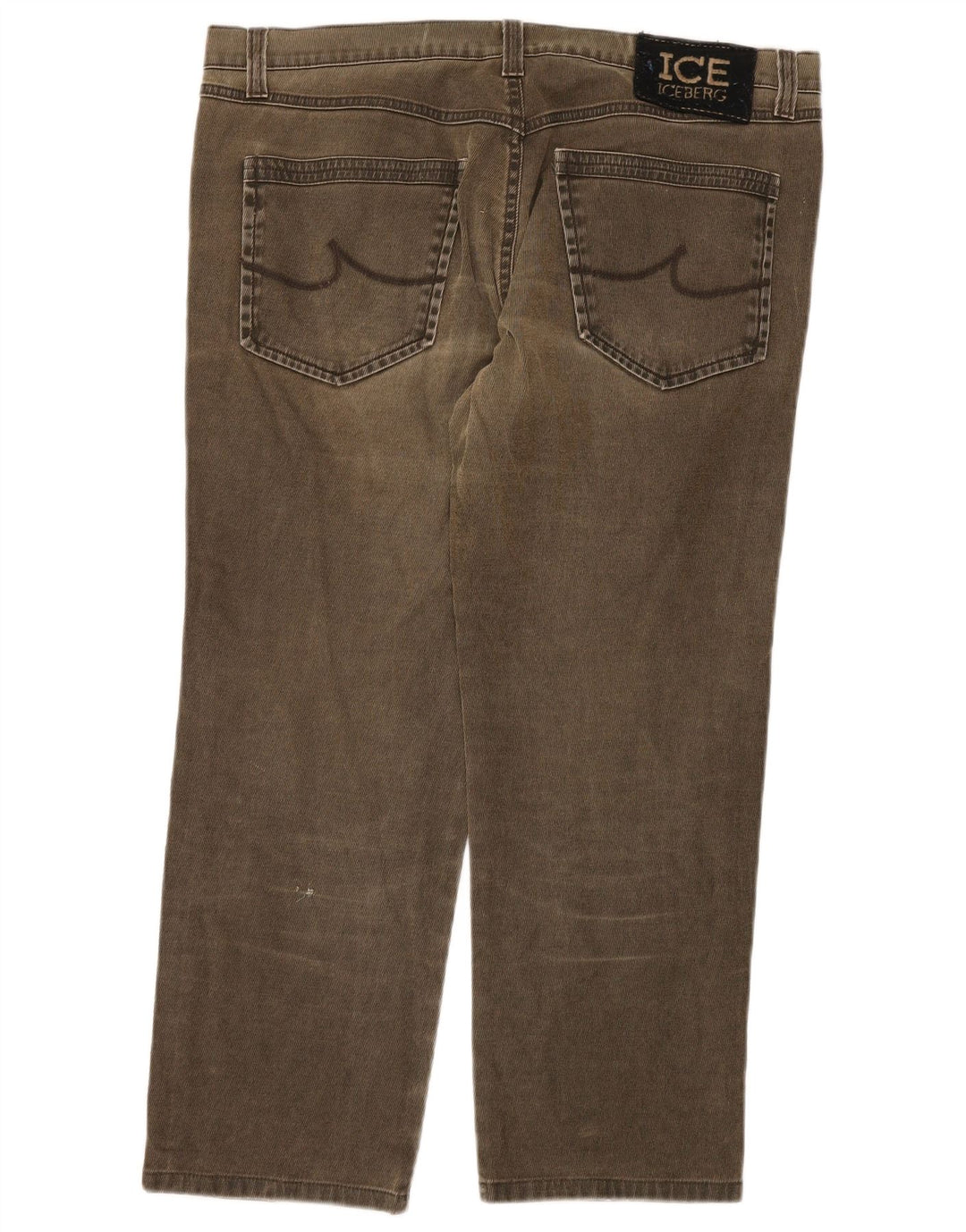 ICEBERG Vaqueros rectos para hombre W38 L27 Algodón caqui