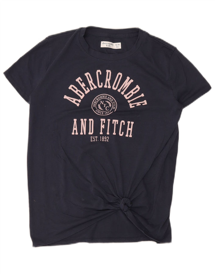 ABERCROMBIE & FITCH Camiseta estampada para niña 13-14 años Azul marino Algodón