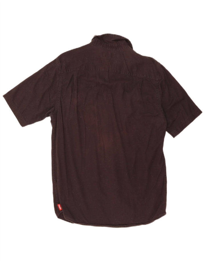 Wrangler Camisa De Manga Corta Para Hombre Small Black Cotton