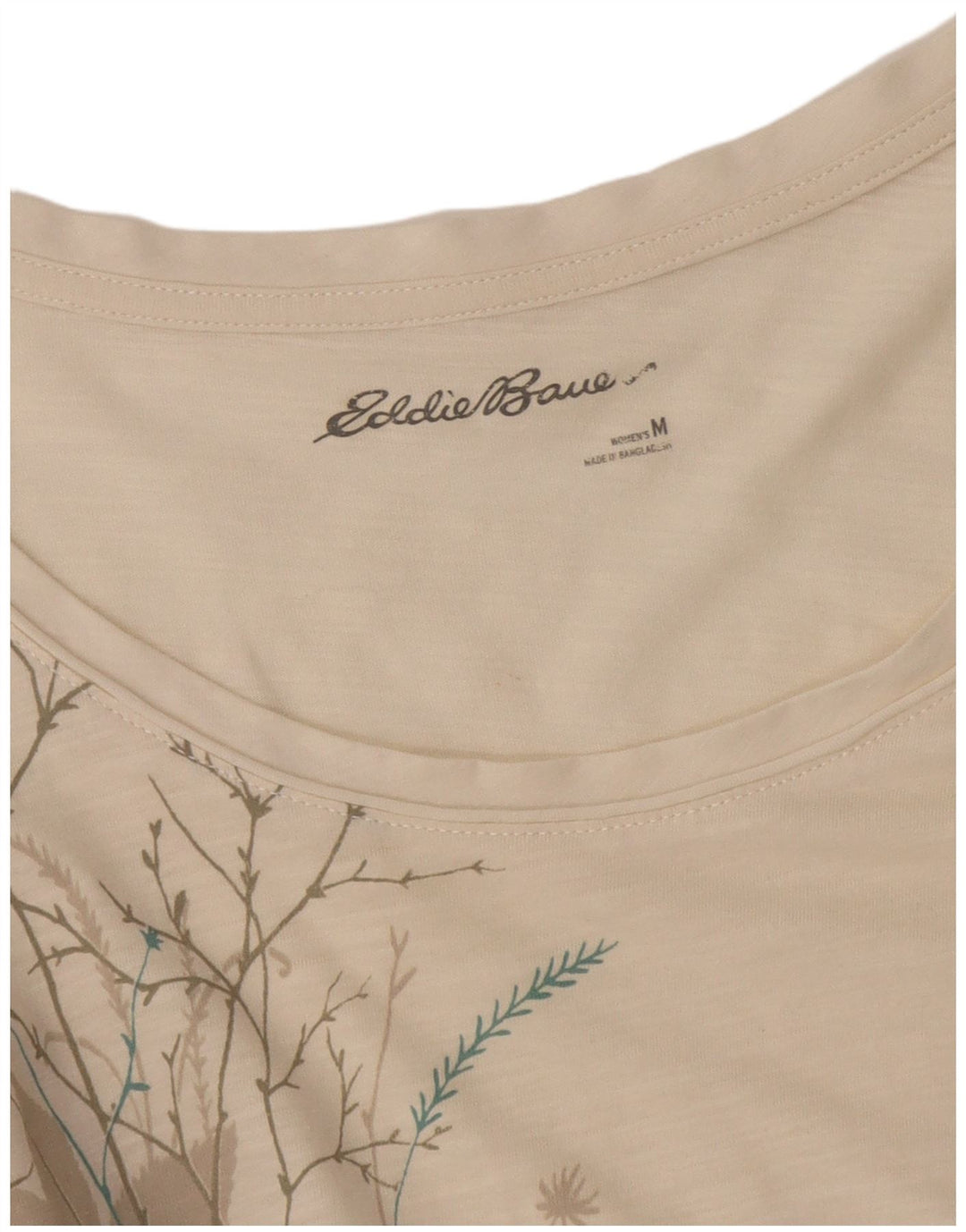 Eddie Bauer Top tipo túnica para mujer UK 12 Medium Off White Floral