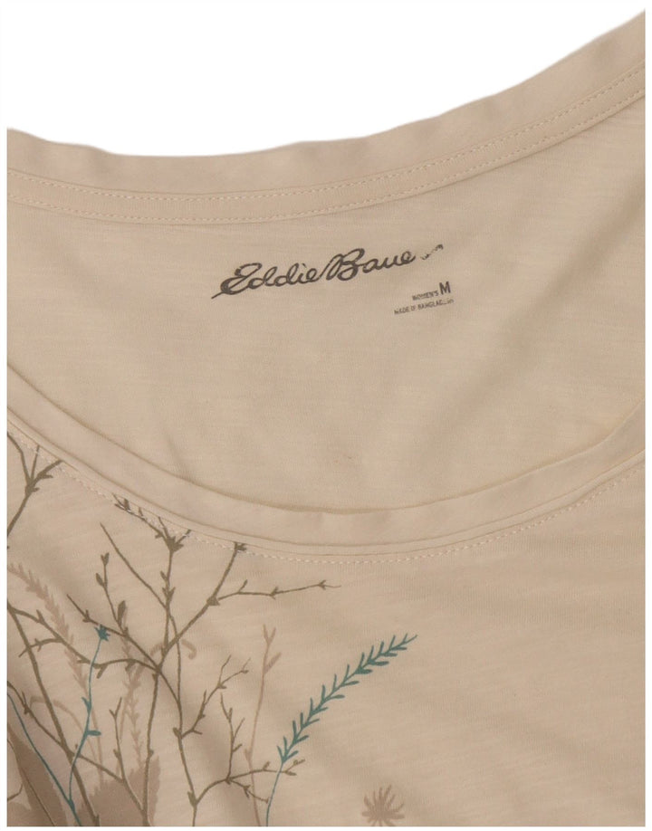 Eddie Bauer Top tipo túnica para mujer UK 12 Medium Off White Floral