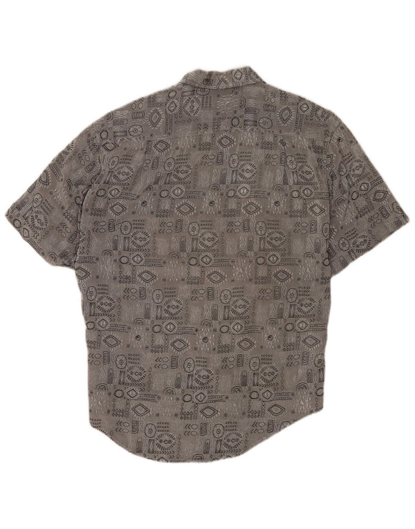 Millibar Mens Short Sleeve Shirt Large Grey Geometric