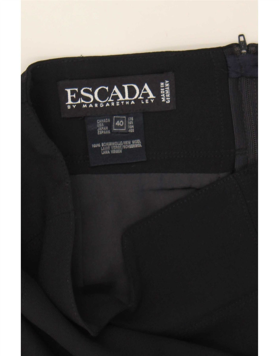 Falda lápiz para mujer Escada EU 40 Medium W27 Lana azul marino
