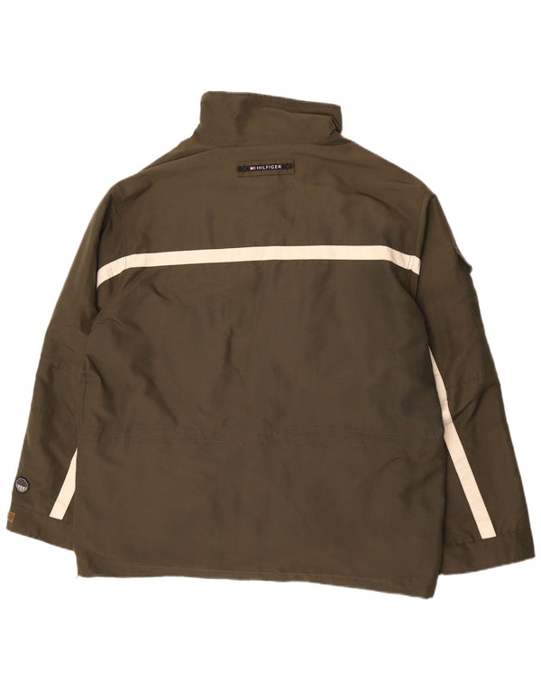 Tommy Hilfiger Chaqueta utilitaria para hombre UK 40 Large Caqui Colorblock Poliéster