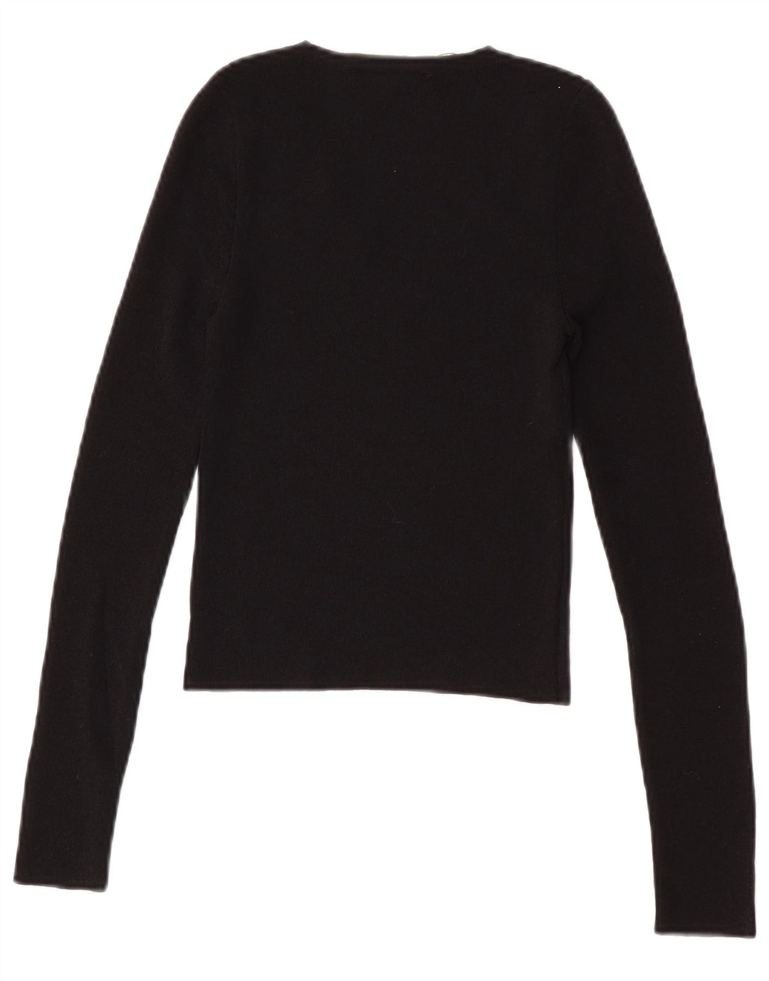 Zara Mujer Crop Top Manga Larga UK 8 Small Poliamida Negro