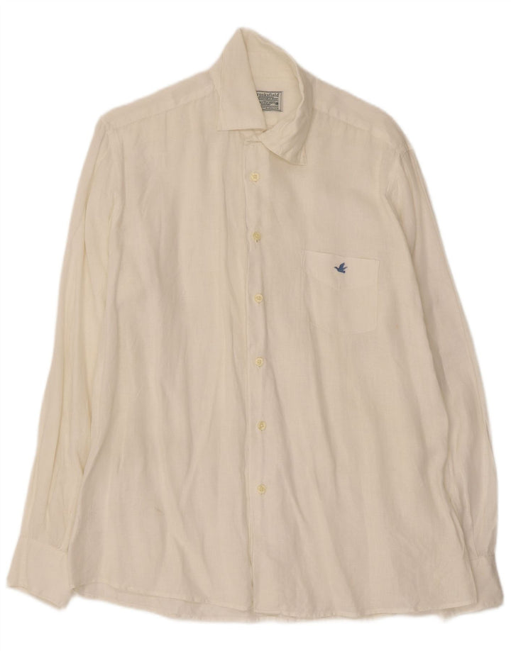 Camisa Brooksfield para hombre talla 40 lino blanco mediano