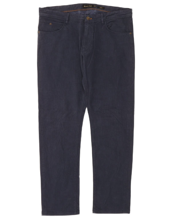 Massimo Dutti Vaqueros Slim para Hombre EU 44 Large W34 L30 Azul Marino Algodón