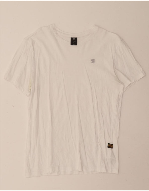 G-Star Hombre Camiseta Top Medium Blanco Algodón