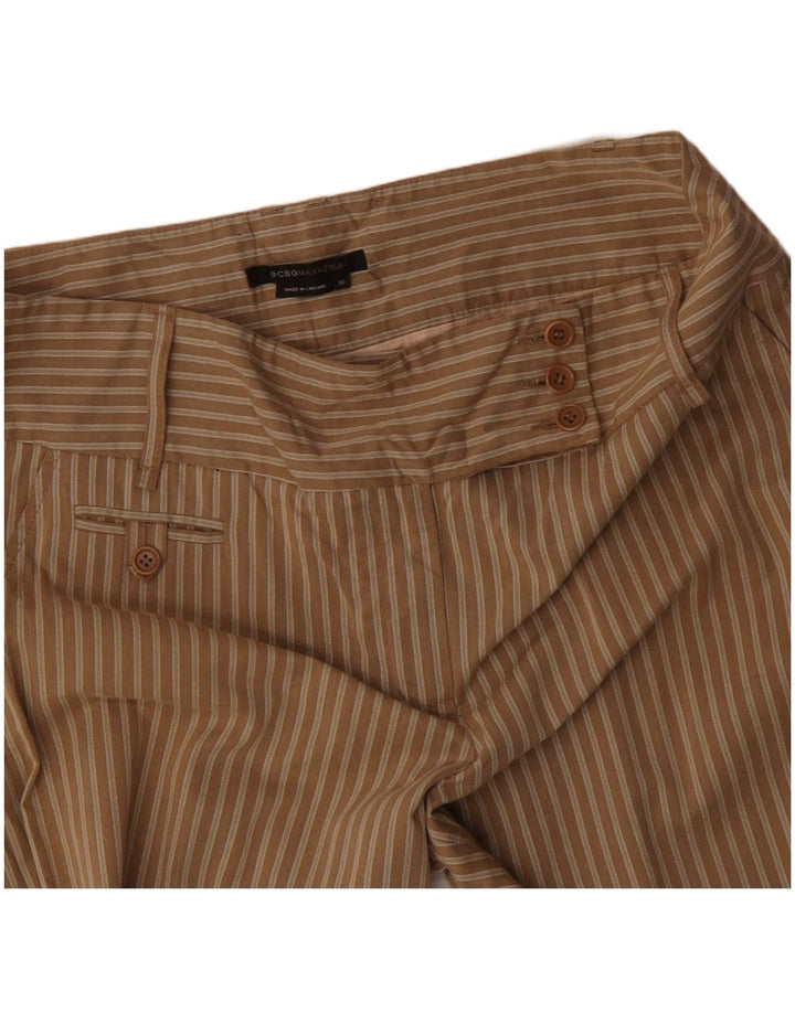 MAX MARA Pantalones casuales de pierna ancha para mujer US 10 Grande W34 L32 Marrón Rayas