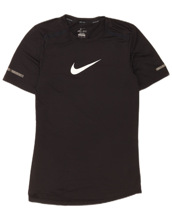 Nike Dri Fit Graphic Camiseta para hombre, talla pequeña, poliéster negro