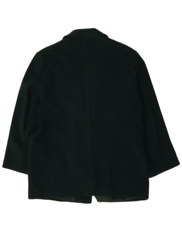 Vintage mujer oversize abrigo de doble pecho Reino Unido 18 XL verde nueva lana