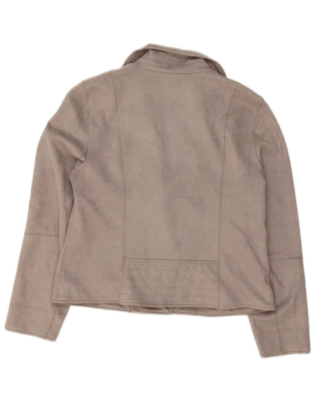 M&Co Chaqueta motera para mujer UK 44 Grande Poliéster gris