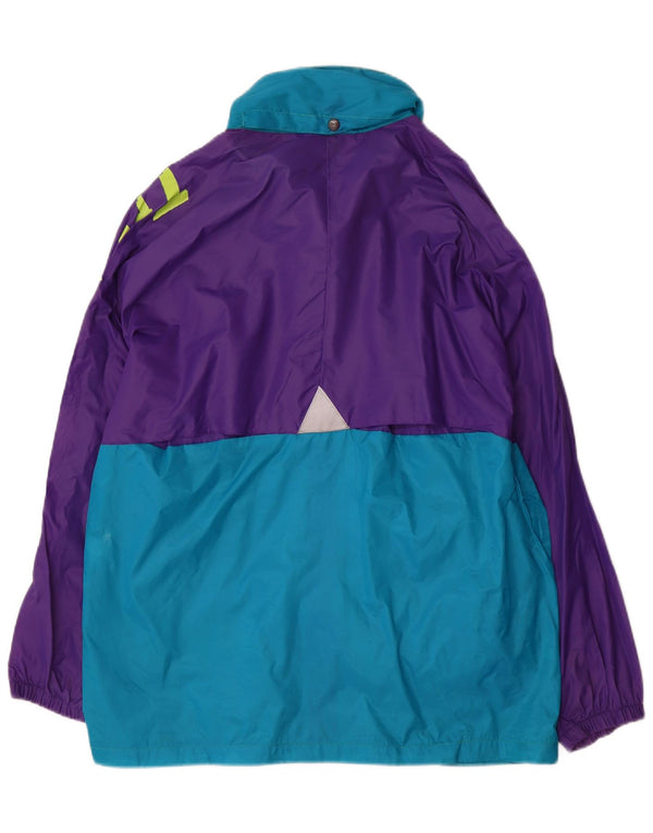Brugi Chaqueta impermeable gráfica para hombre UK 38 Medium Púrpura Colorblock Nylon