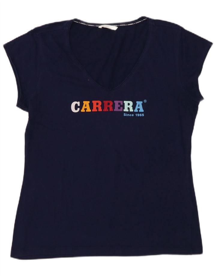CARRERA Camiseta gráfica para mujer Top UK 40 XL Algodón azul marino