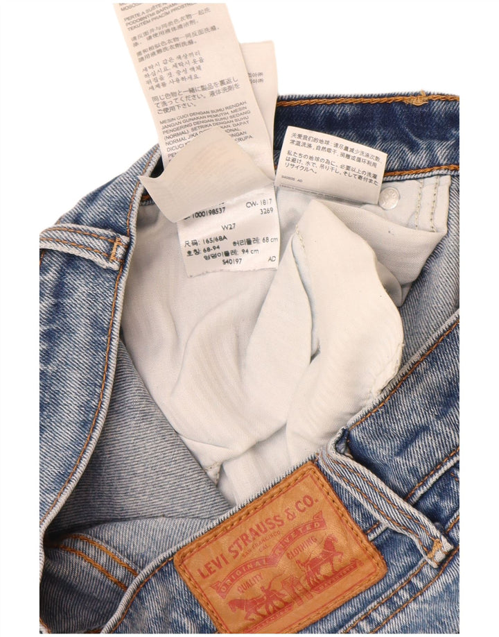Levi's Vaqueros Rectos Desgastados Para Mujer W27 L26 Algodón Azul