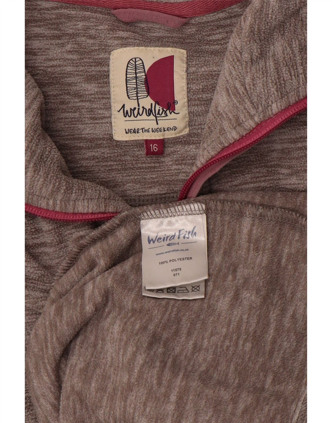 WEIRD FISH Jersey de forro polar extragrande para mujer UK 46 Grande gris moteado