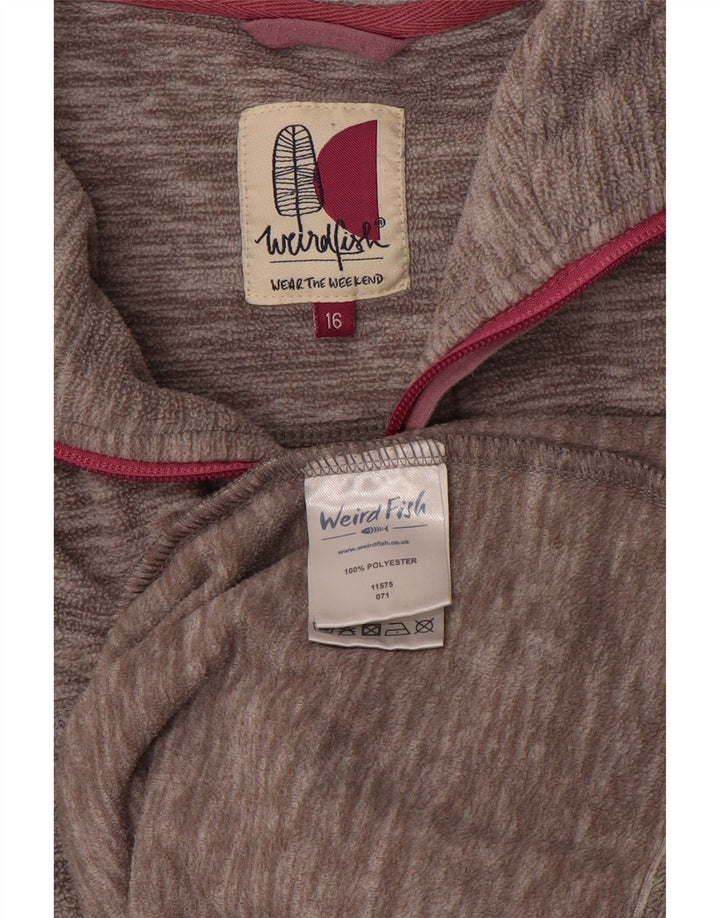 WEIRD FISH Jersey de forro polar extragrande para mujer UK 46 Grande gris moteado