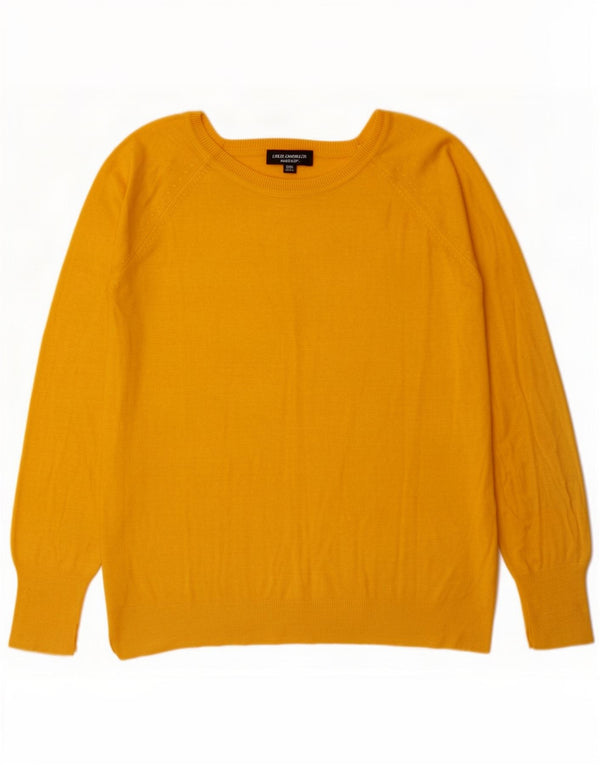 Zara Womens Boat Neck Jumper Sweater UK 16 Large Yellow Viscose