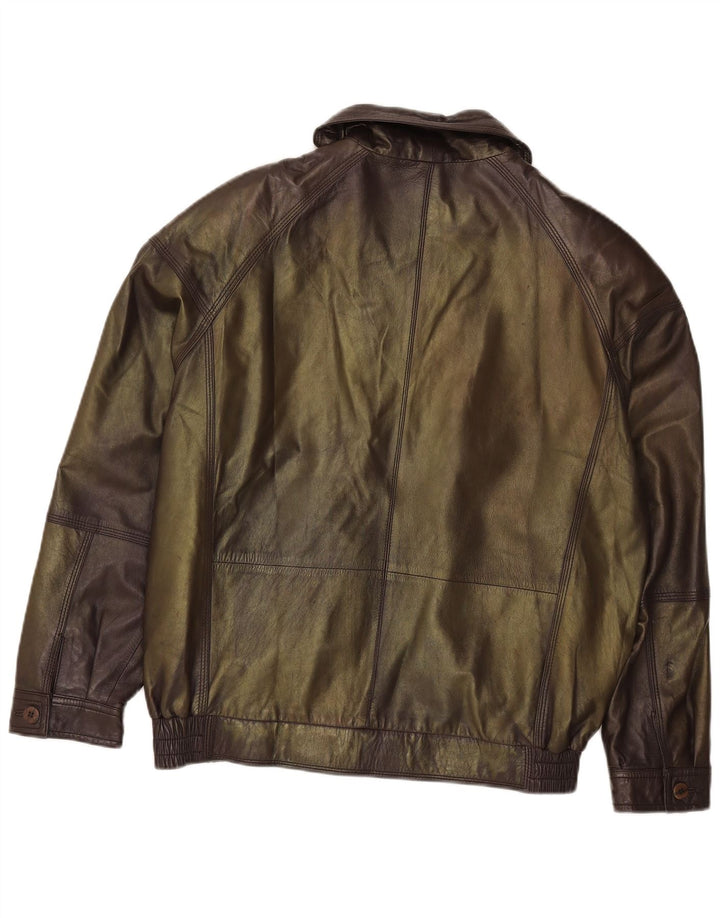 Cabrini Chaqueta de cuero para hombre EU 48 Cuero caqui mediano