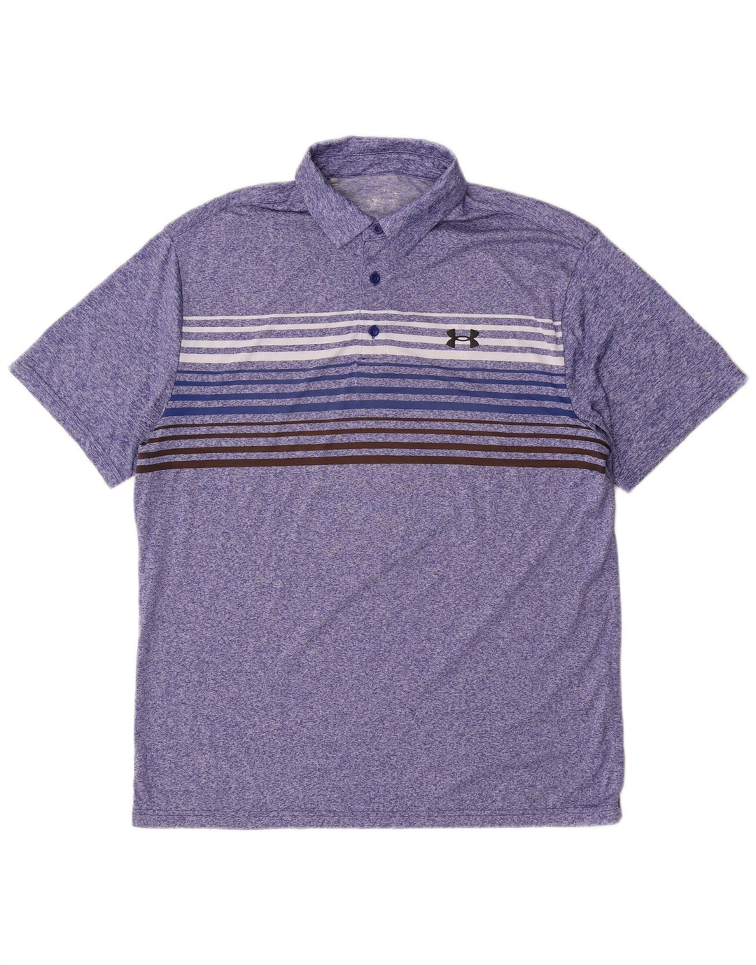 Under Armour Polo para hombre con rayas azules grandes
