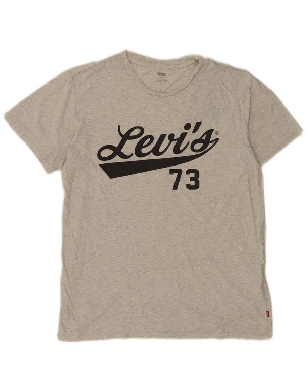 Levi's Camiseta gráfica para hombre Top de algodón moteado en gris medio