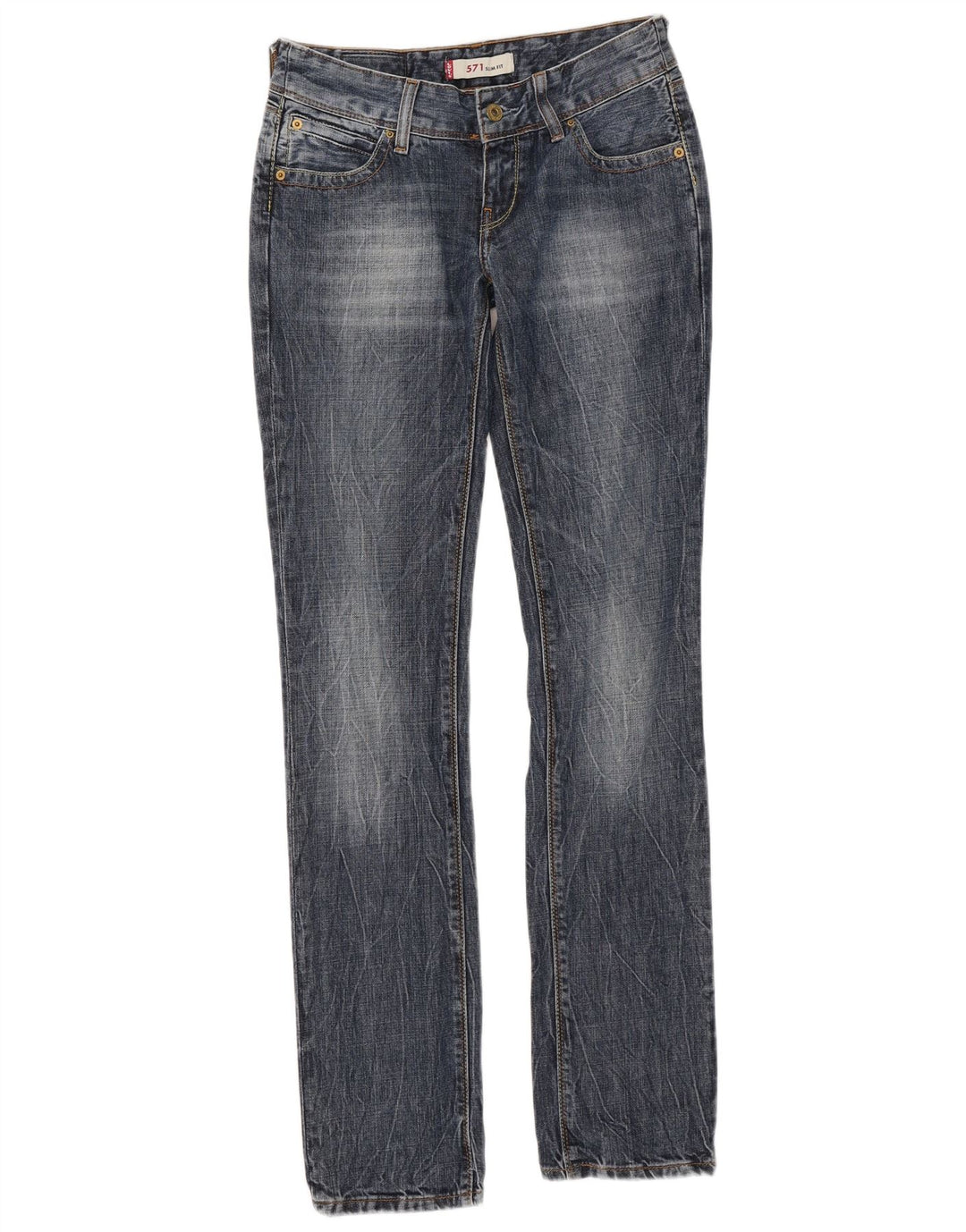 Levi's Mujer 571 Slim Jeans W27 L34 Algodón Azul