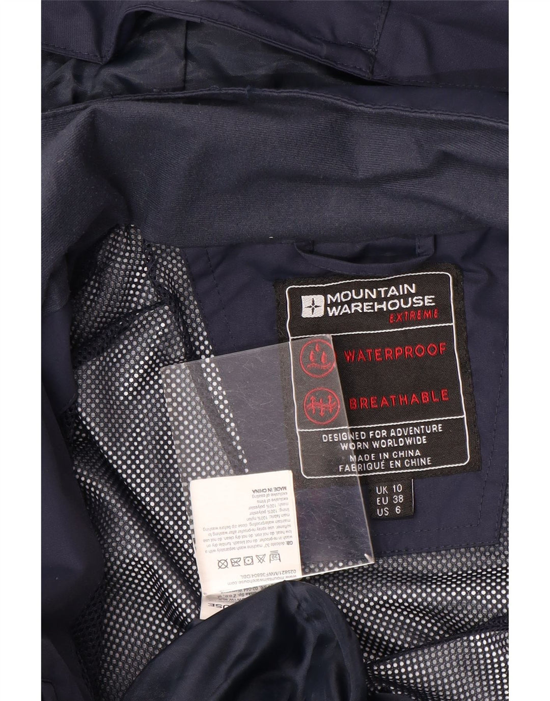 Chubasquero con capucha para mujer Mountain Warehouse UK 40 Small Azul marino Nylon
