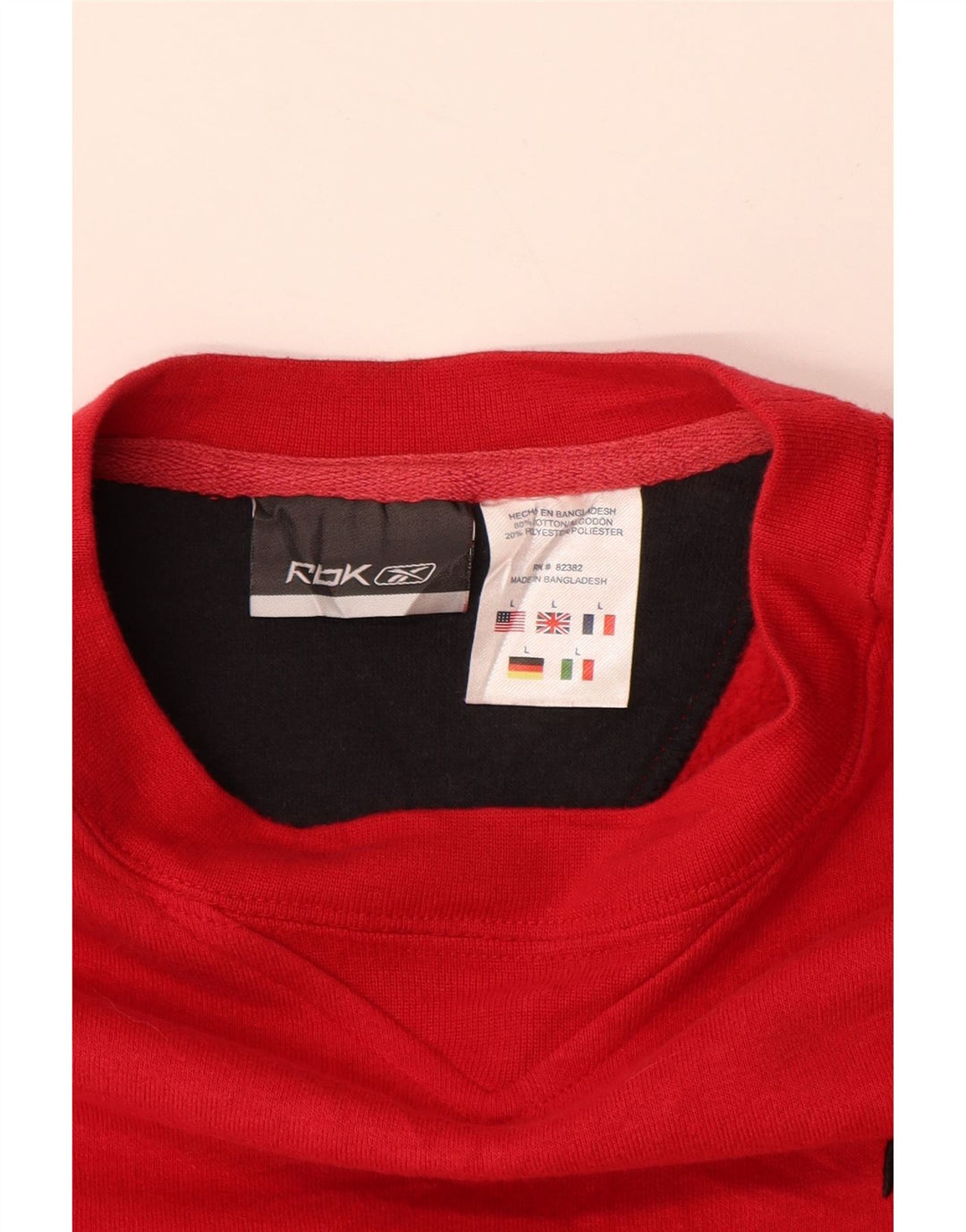REEBOK Sudadera para mujer Jumper UK 46 Large Red Cotton