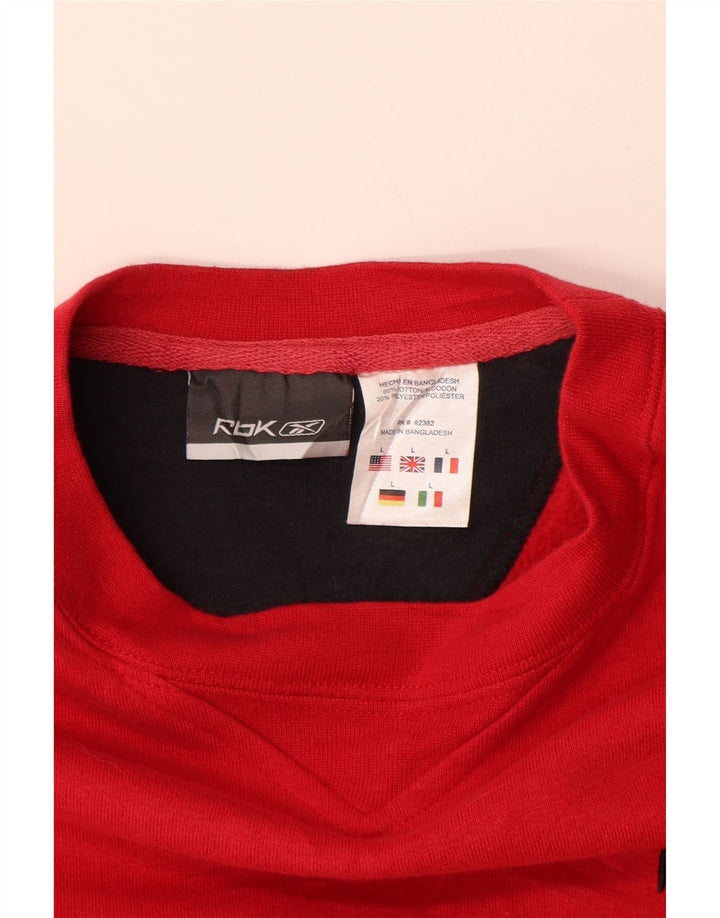 REEBOK Sudadera para mujer Jumper UK 46 Large Red Cotton