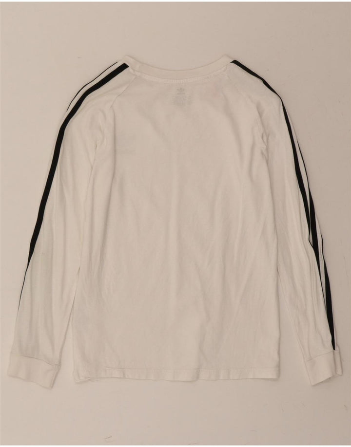 ADIDAS Boys Top Long Sleeve 11-12 Years White Cotton Vintage Adidas and Second-Hand Adidas from Messina Hembry 