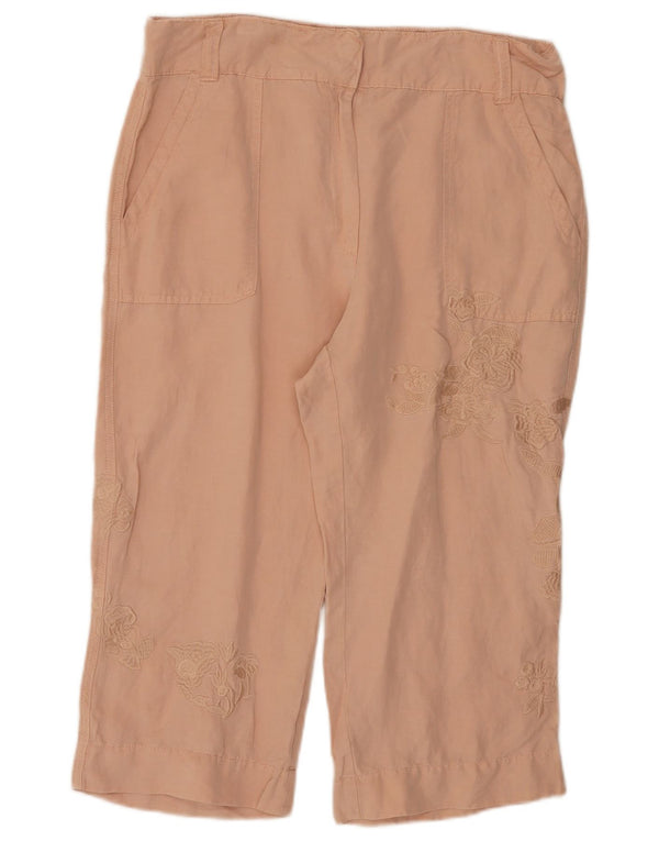 Marks & Spencer Pantalones Capri para Mujer Reino Unido 14 Grande W34 L20 Rosa Floral