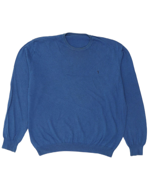 Trussardi Mens Crew Neck Jumper Sweater XL Blue