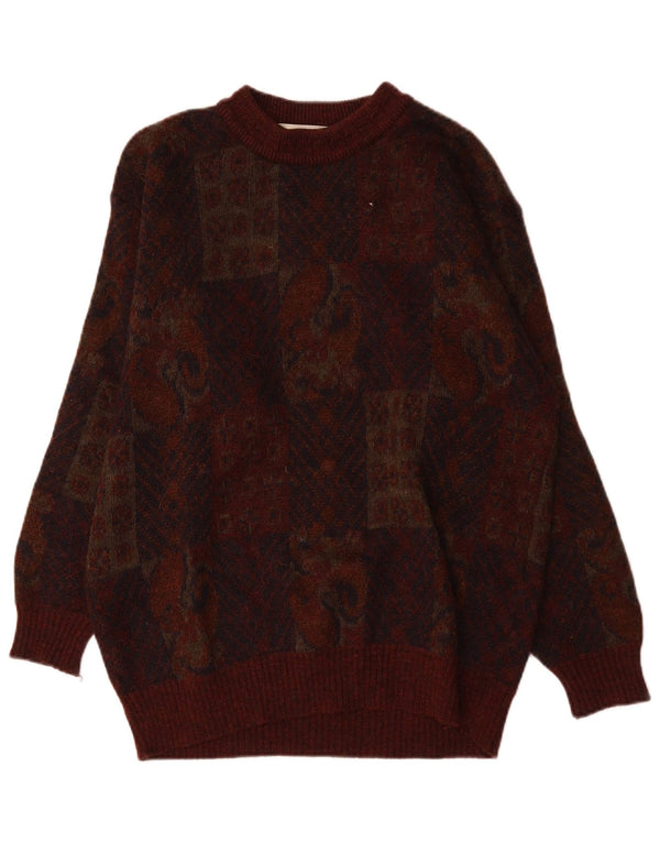 Marks & Spencer Jersey St. Michael con cuello redondo para hombre, color burdeos mediano