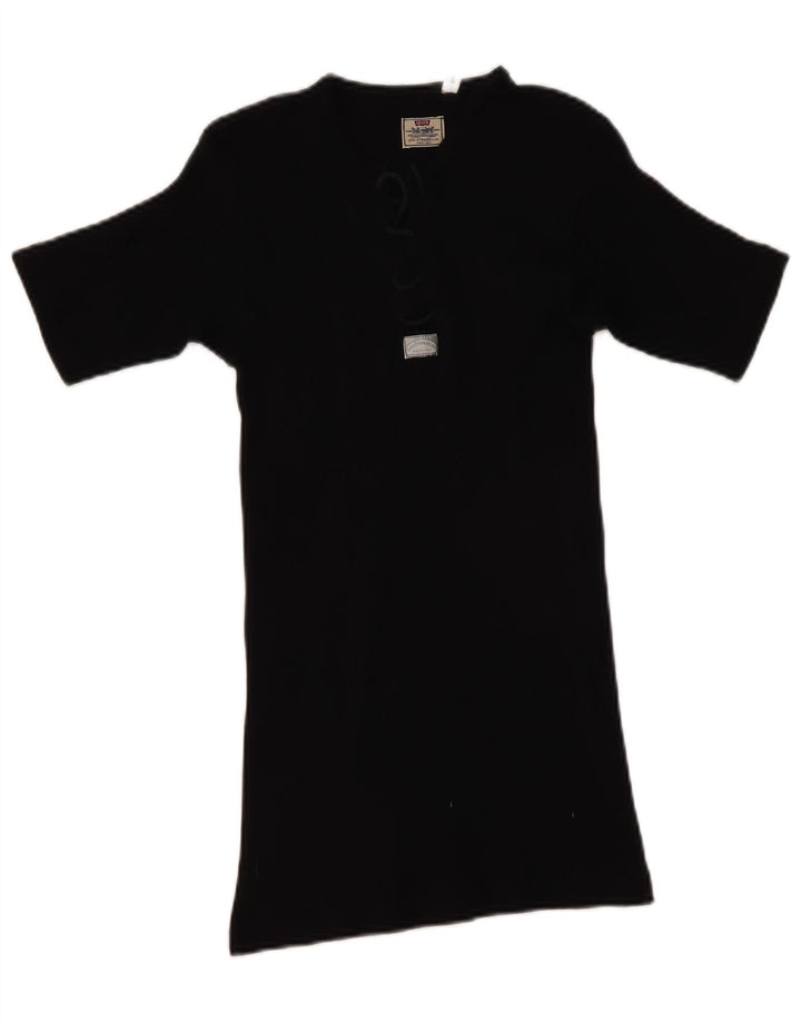 Levi's Camiseta para mujer Top UK 8 Small Black Cotton