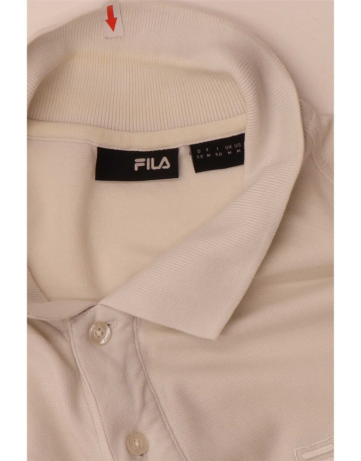 Polo Fila para hombre de algodón blanco mediano