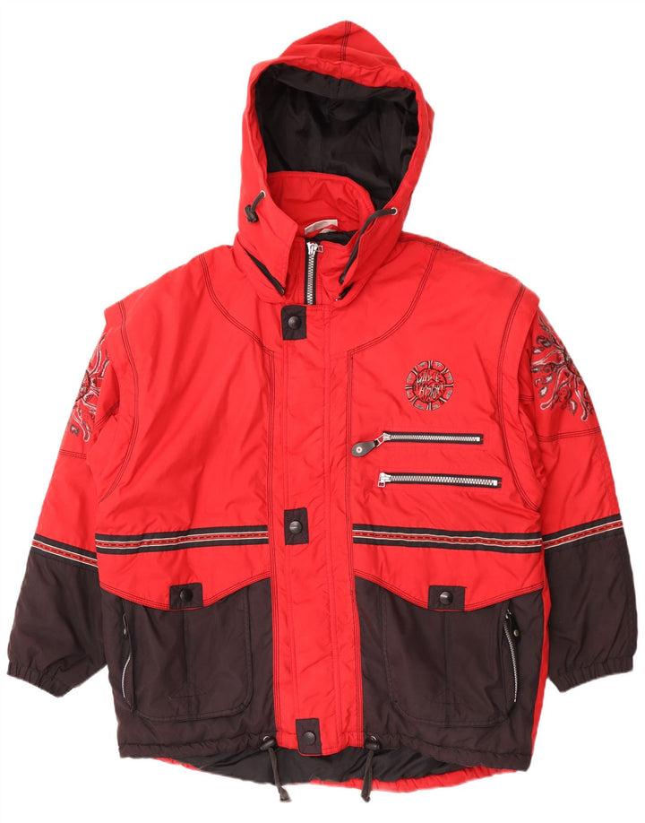 Killtec Chaqueta de esquí con capucha para hombre, talla 42, XL, color rojo, poliéster